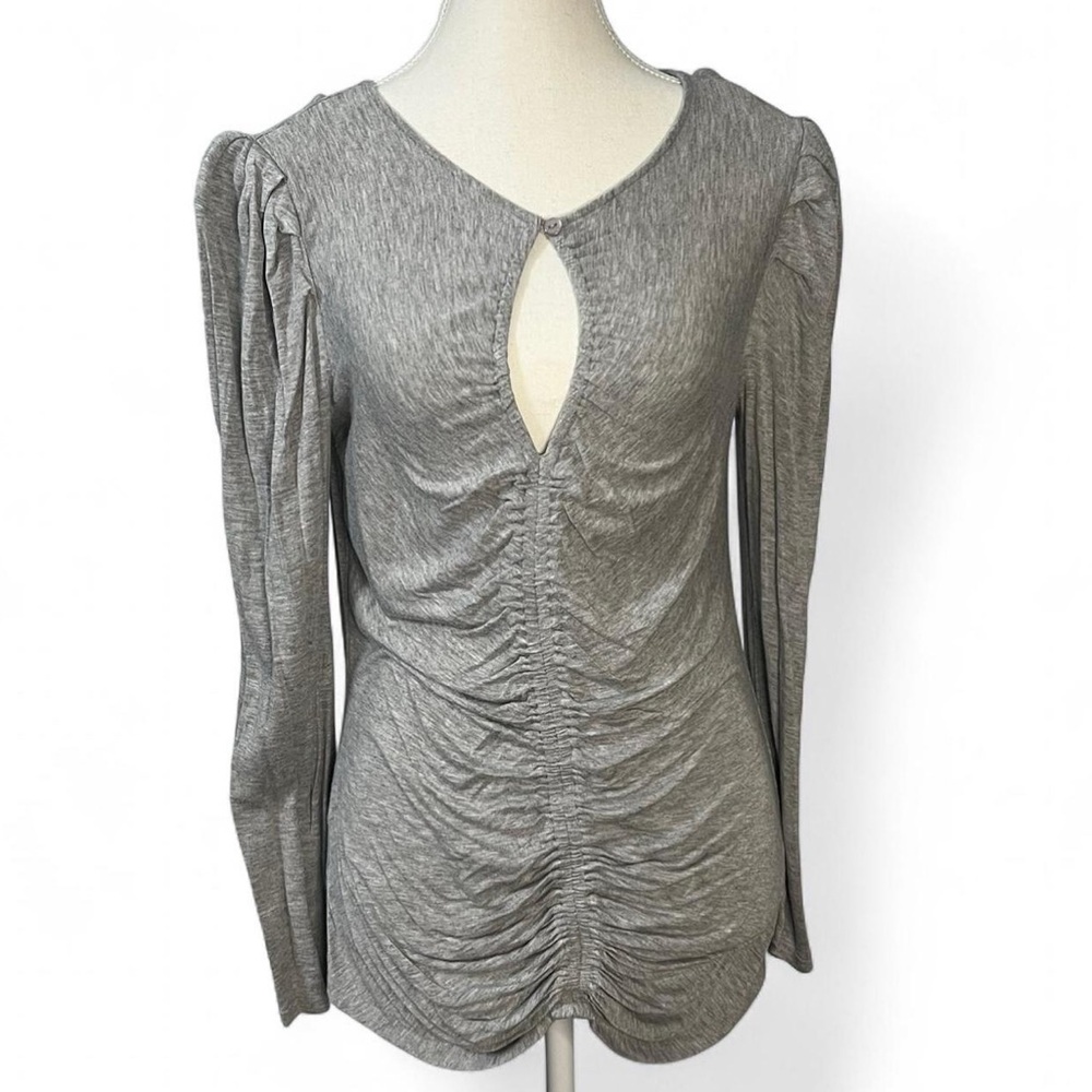 ByDesign Gray Ruched long sleeve Top Medium